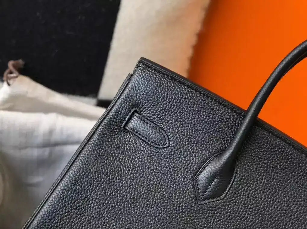 Hermes Birkin 30cm Bag In Black Clemence Leather PHW – HW029