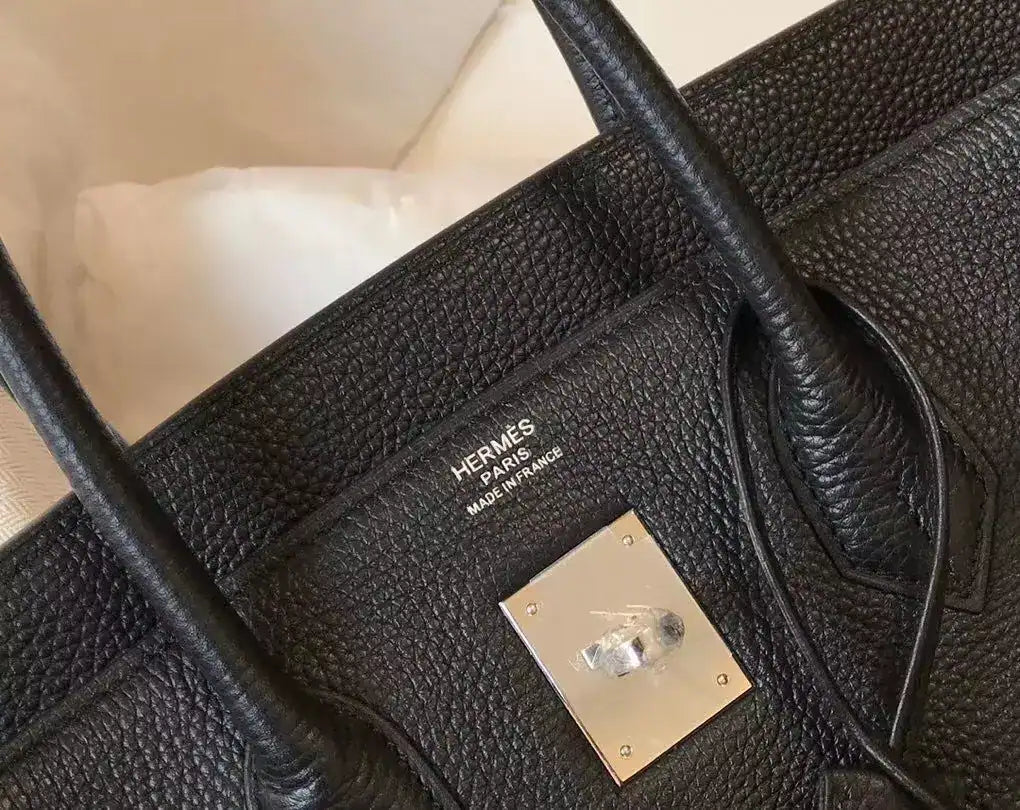 Hermes Birkin 30cm Bag In Black Clemence Leather PHW – HW029