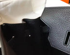 Hermes Birkin 30cm Bag In Black Clemence Leather PHW – HW029