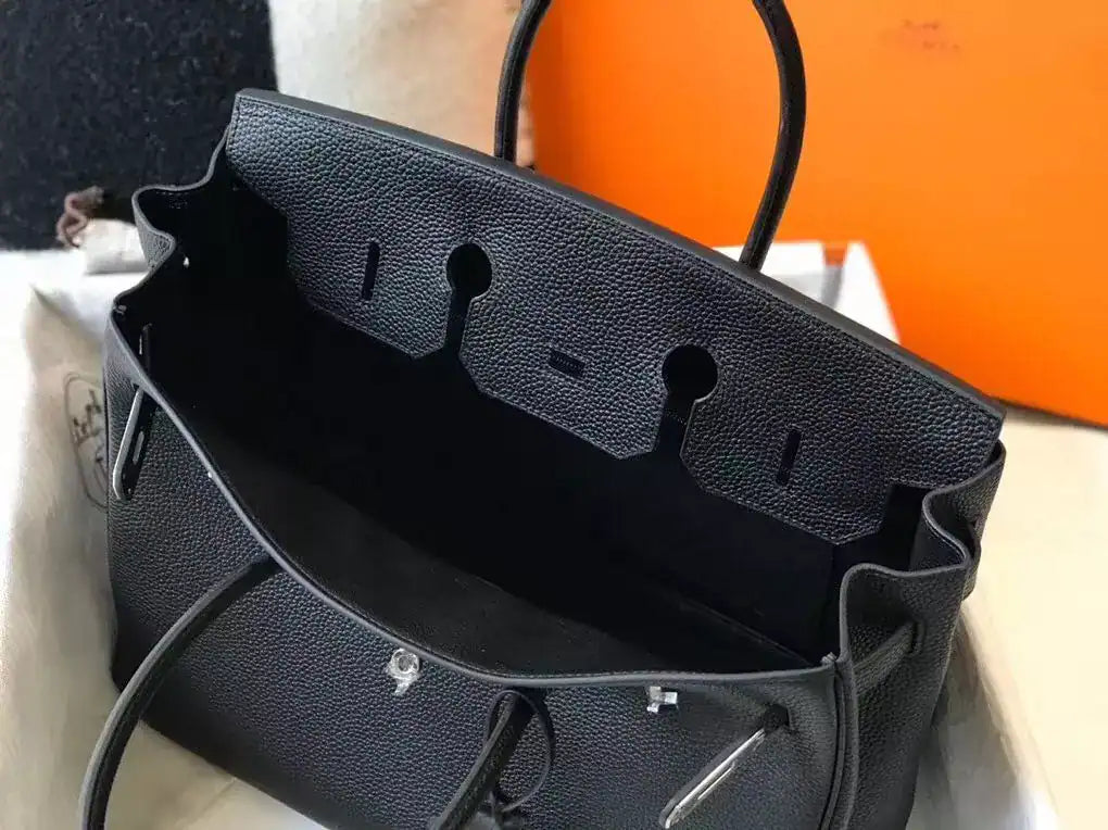Hermes Birkin 30cm Bag In Black Clemence Leather PHW – HW029