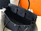 Hermes Birkin 30cm Bag In Black Clemence Leather PHW – HW029