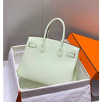 Hermes Birkin 30cm Bag In Blue Brume Clemence Leather GHW – HW018