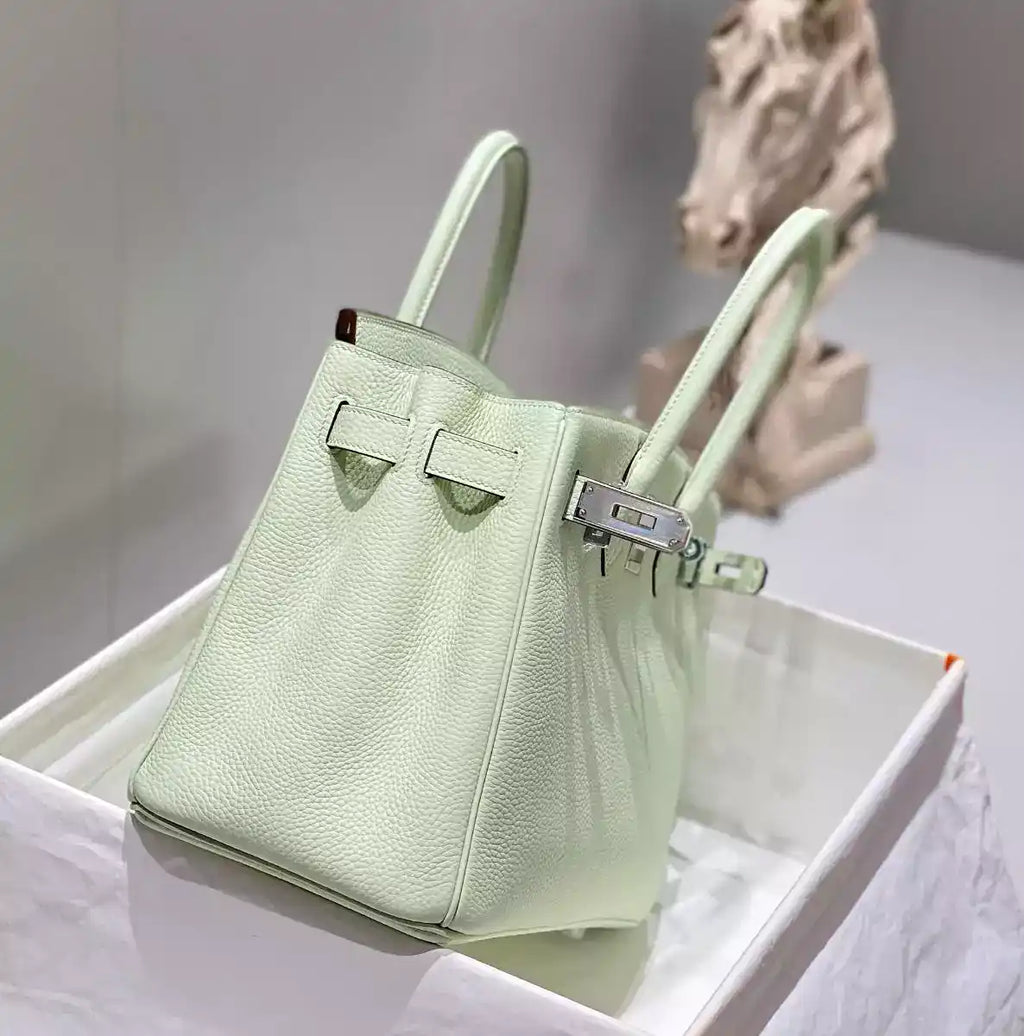 Hermes Birkin 30cm Bag In Blue Brume Clemence Leather GHW – HW018