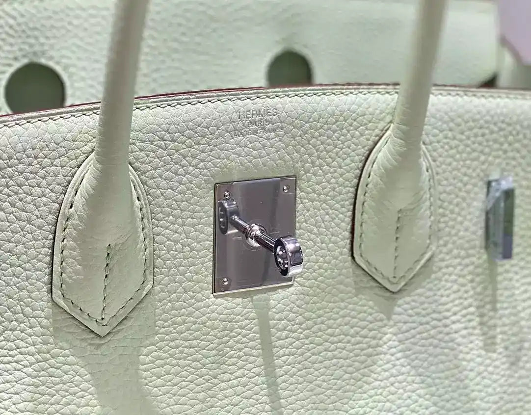 Hermes Birkin 30cm Bag In Blue Brume Clemence Leather GHW – HW018