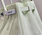 Hermes Birkin 30cm Bag In Blue Brume Clemence Leather GHW – HW018