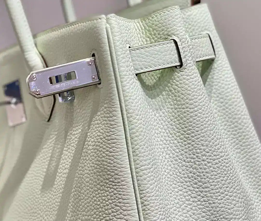 Hermes Birkin 30cm Bag In Blue Brume Clemence Leather GHW – HW018