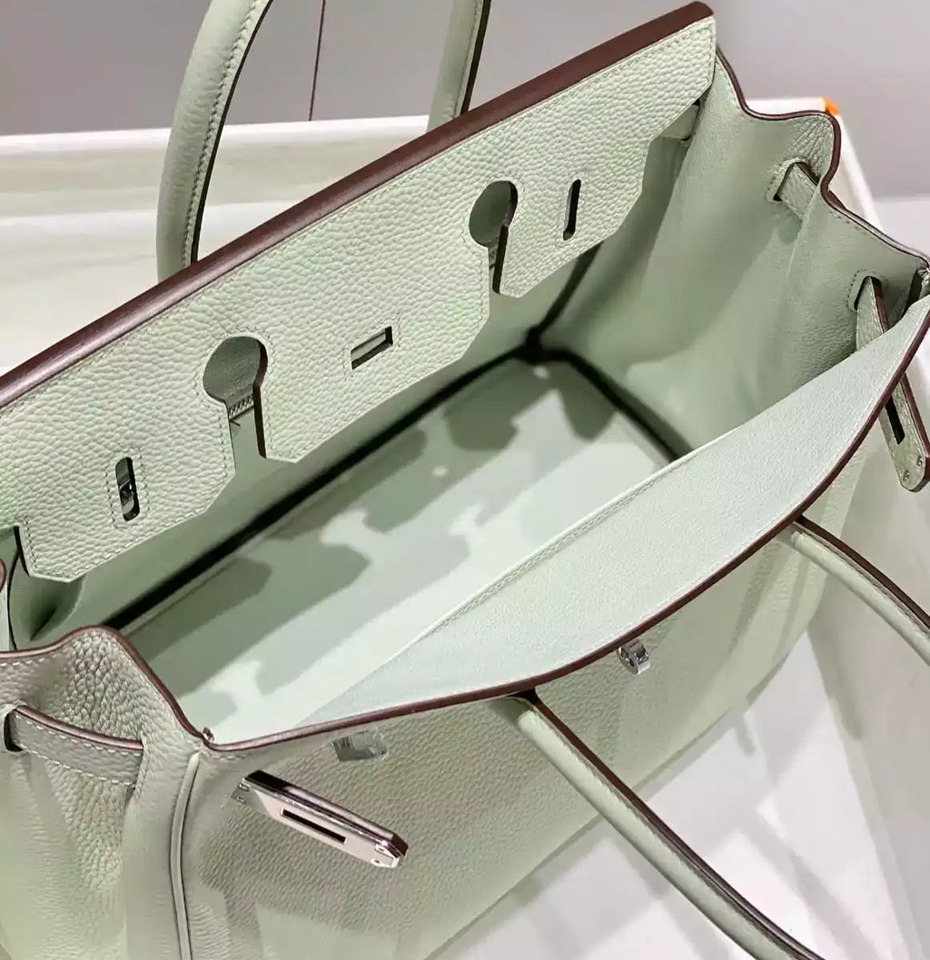 Hermes Birkin 30cm Bag In Blue Brume Clemence Leather GHW – HW018