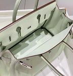 Hermes Birkin 30cm Bag In Blue Brume Clemence Leather GHW – HW018