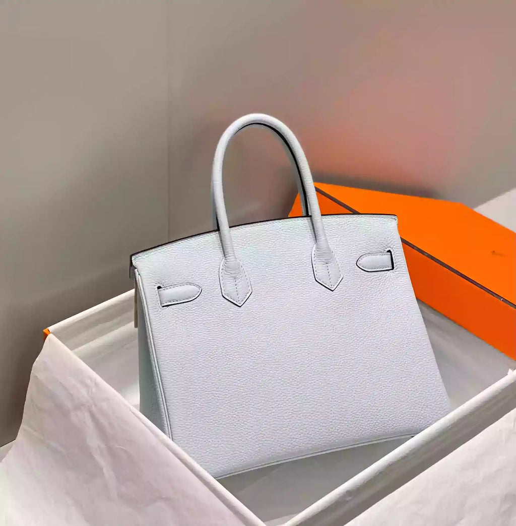 Hermes Birkin 30cm Bag In Blue Brume Clemence Leather GHW – HW017