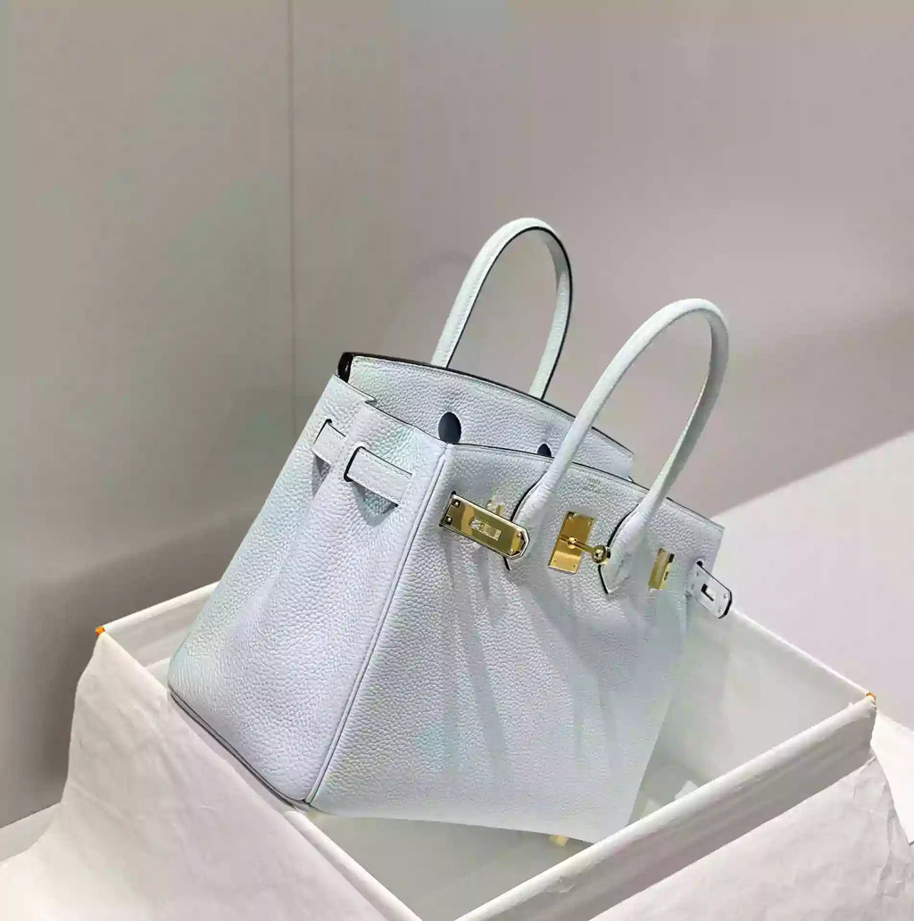 Hermes Birkin 30cm Bag In Blue Brume Clemence Leather GHW – HW017