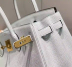 Hermes Birkin 30cm Bag In Blue Brume Clemence Leather GHW – HW017