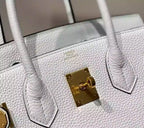 Hermes Birkin 30cm Bag In Blue Brume Clemence Leather GHW – HW017