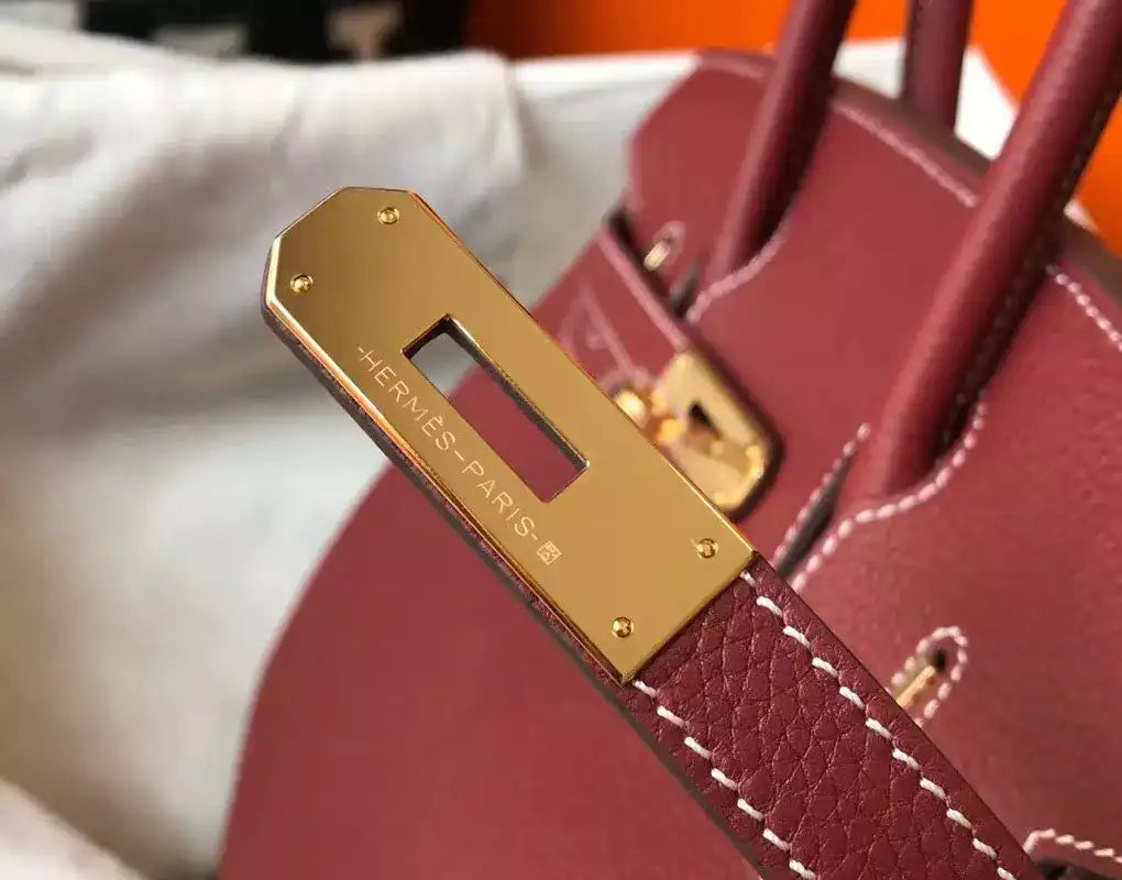 Hermes Birkin 30cm Bag In Bordeaux Clemence Leather GHW – HW032