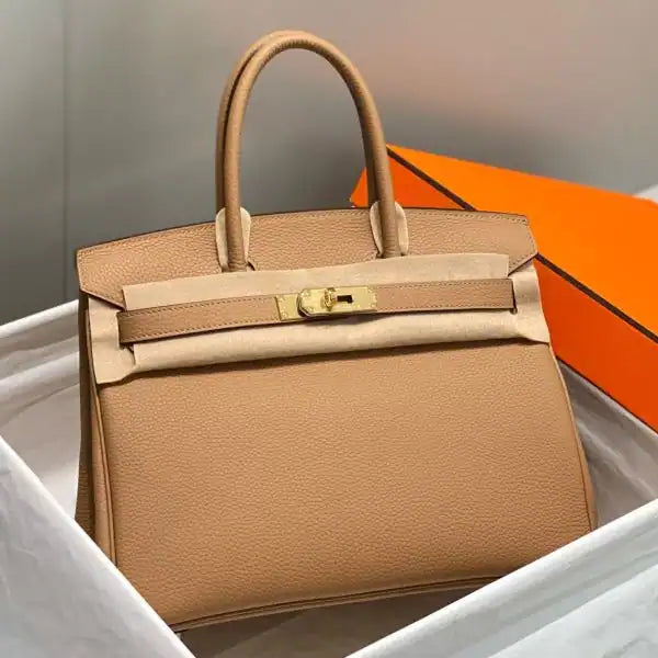 Hermes Birkin 30cm Bag In Chai Clemence Leather GHW – HW001