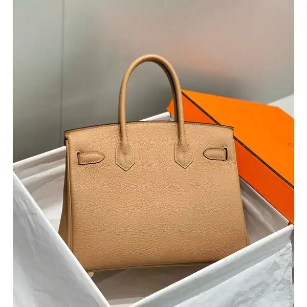 Hermes Birkin 30cm Bag In Chai Clemence Leather GHW – HW001
