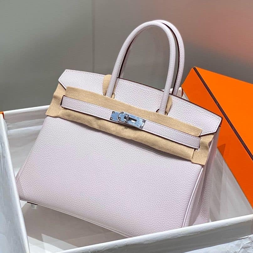 Hermes Birkin 30cm Bag In Mauve Pale Clemence Leather PHW – HW019
