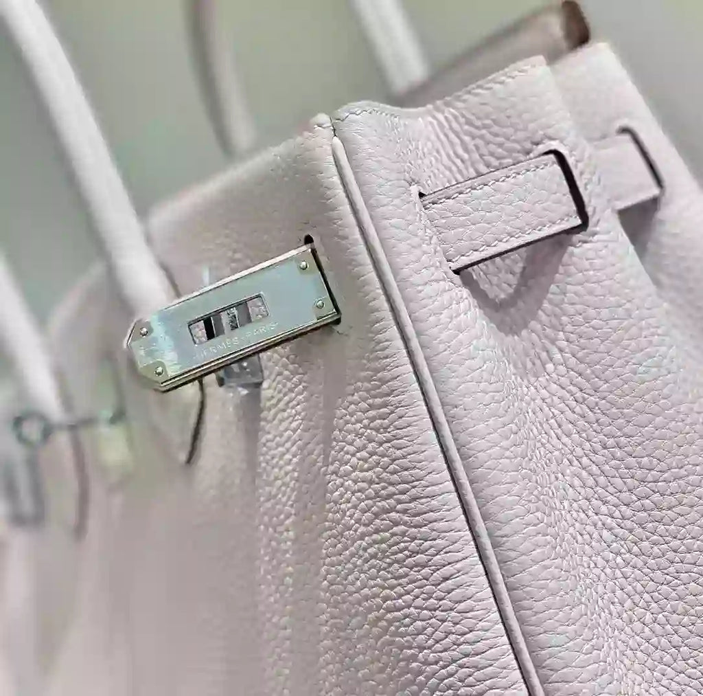 Hermes Birkin 30cm Bag In Mauve Pale Clemence Leather PHW – HW019
