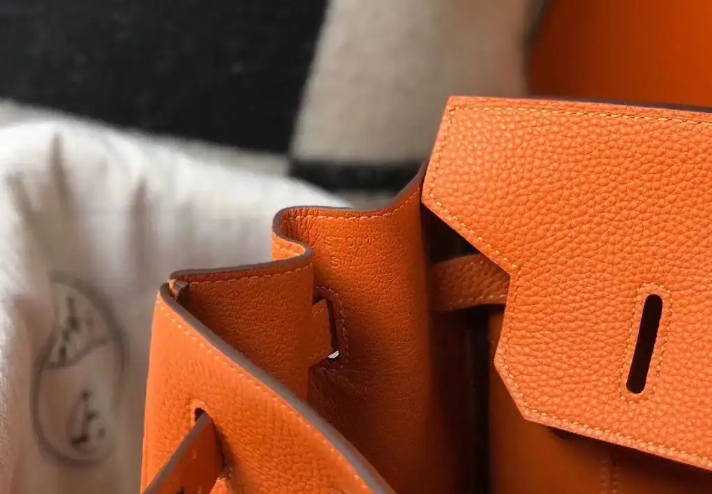 Hermes Birkin 30cm Bag In Orange Clemence Leather GHW – HW028