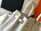Hermes Birkin 30cm Bag In Pearl Grey Clemence Leather GHW – HW027