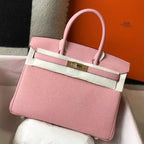 Hermes Birkin 30cm Bag In Pink Clemence Leather GHW – HW026