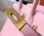 Hermes Birkin 30cm Bag In Pink Clemence Leather GHW – HW026