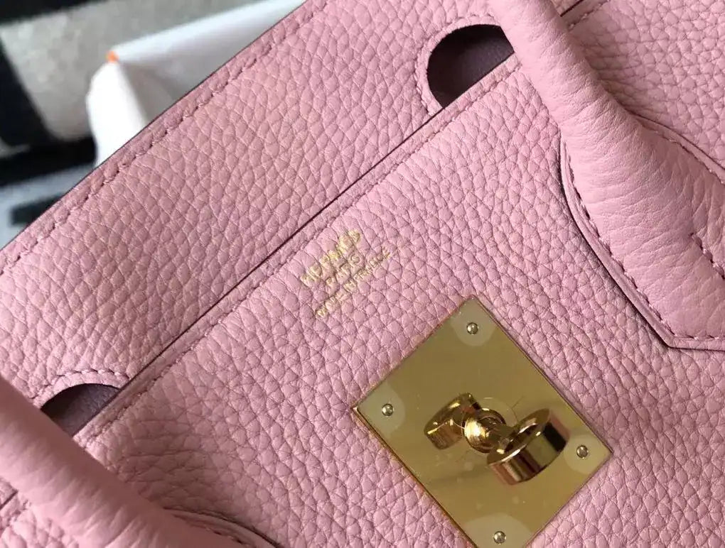 Hermes Birkin 30cm Bag In Pink Clemence Leather GHW – HW026