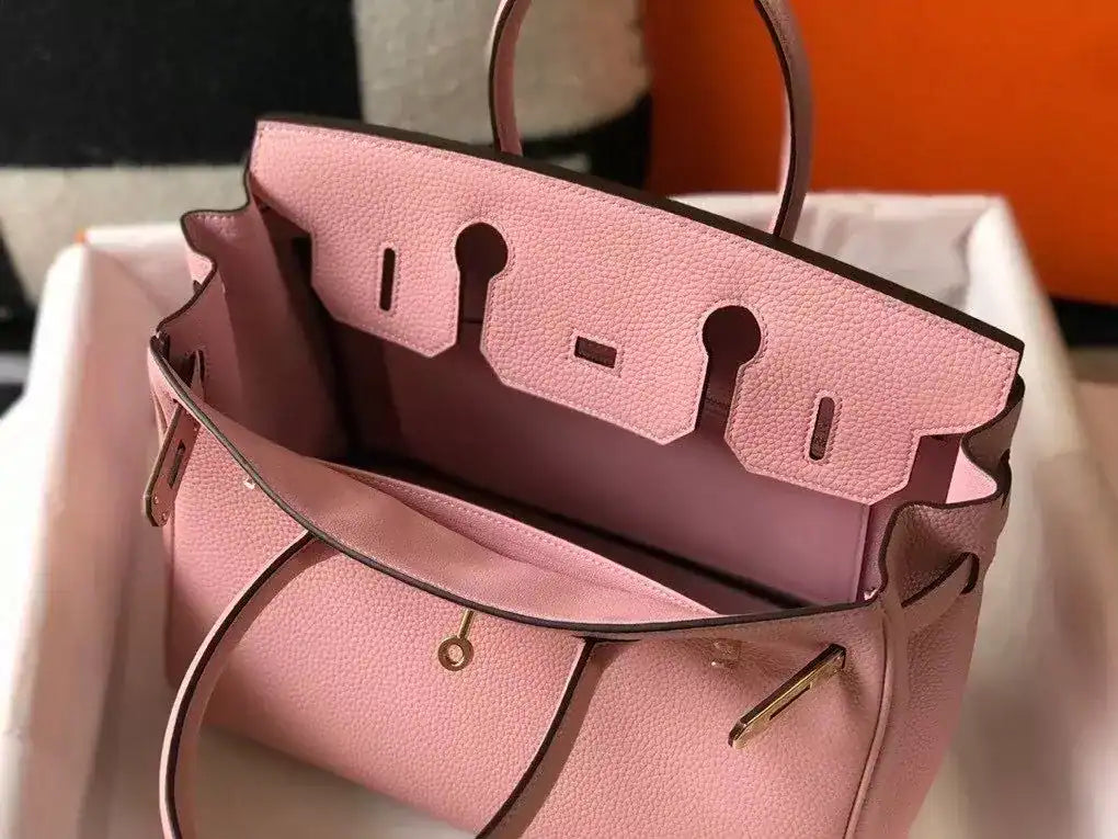 Hermes Birkin 30cm Bag In Pink Clemence Leather GHW – HW026