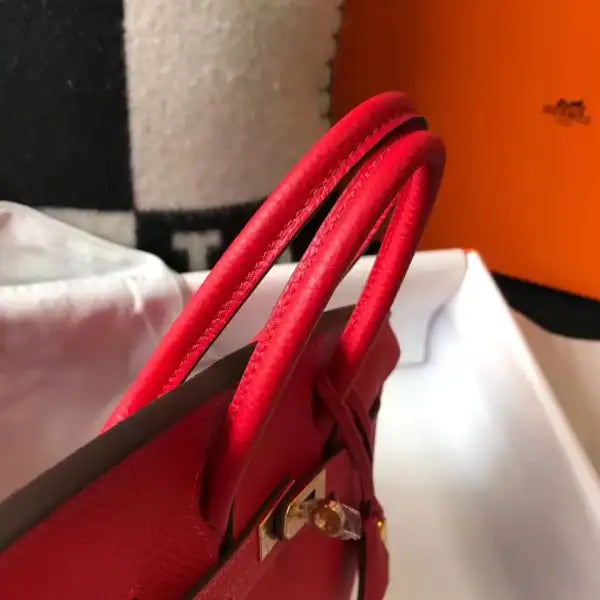 Hermes Birkin 30cm Bag In Red Clemence Leather GHW – HW023