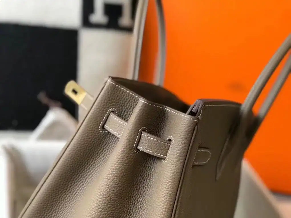 Hermes Birkin 30cm Bag In Taupe Clemence Leather GHW – HW022