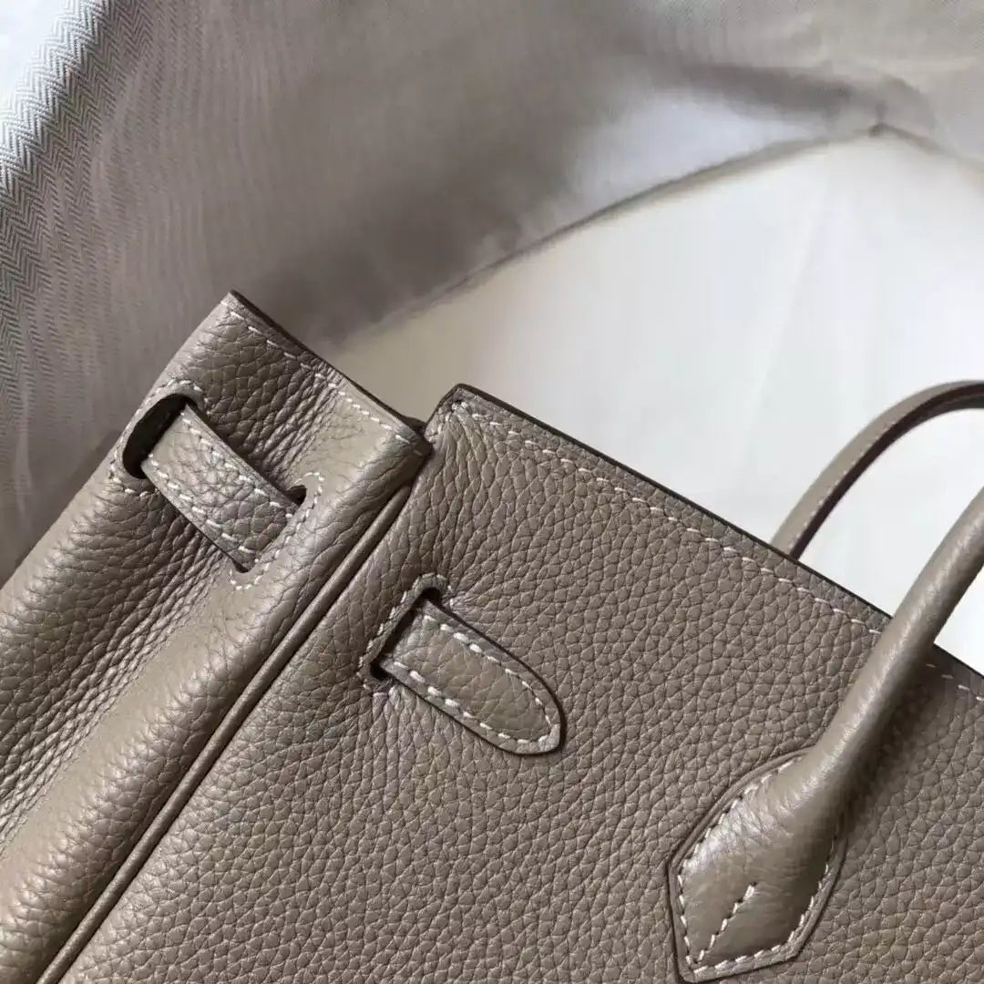Hermes Birkin 30cm Bag In Tourterelle Clemence Leather GHW – HW025