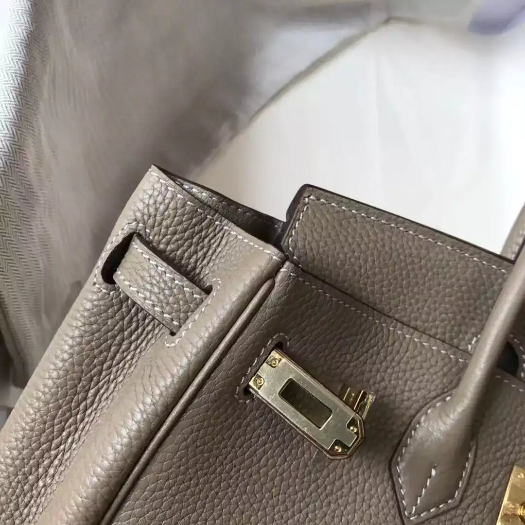 Hermes Birkin 30cm Bag In Tourterelle Clemence Leather GHW – HW025