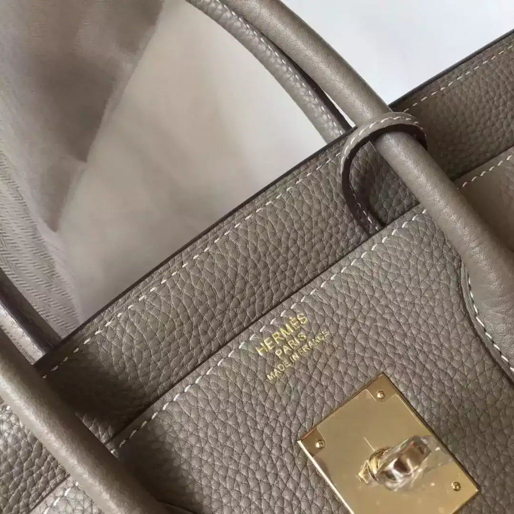 Hermes Birkin 30cm Bag In Tourterelle Clemence Leather GHW – HW025