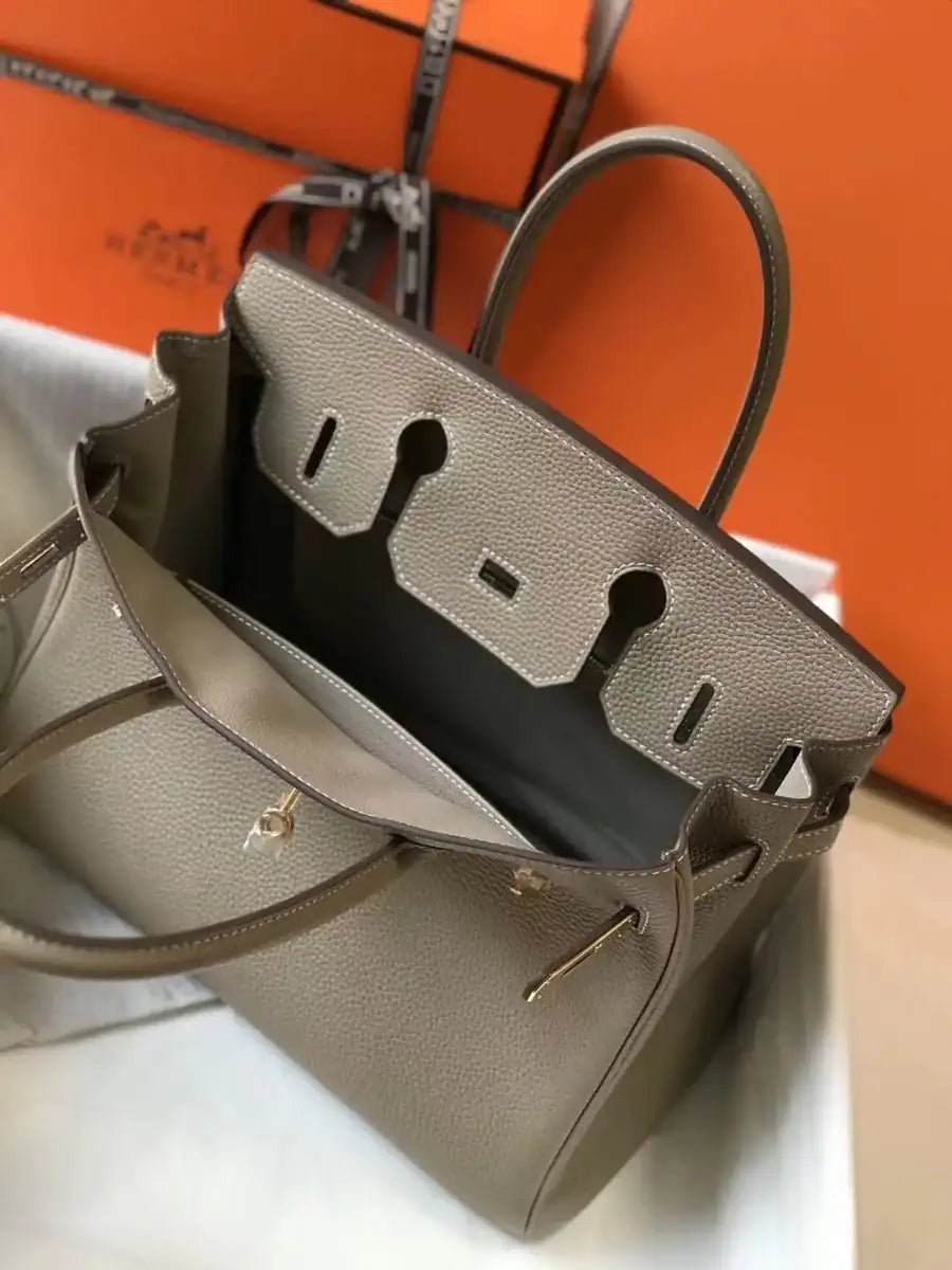 Hermes Birkin 30cm Bag In Tourterelle Clemence Leather GHW – HW025