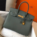 Hermes Birkin 30cm Bag In Vert Amande Clemence Leather GHW – HW021