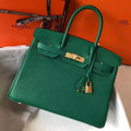 Hermes Birkin 30cm Bag In Vert Vertigo Clemence Leather GHW – HW030