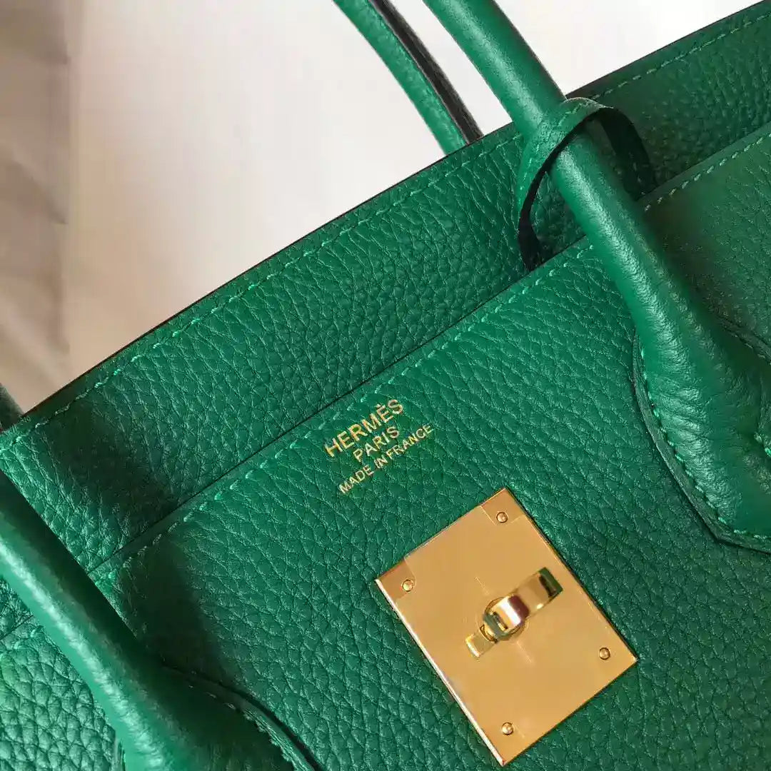 Hermes Birkin 30cm Bag In Vert Vertigo Clemence Leather GHW – HW030