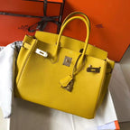 Hermes Birkin 30cm Bag In Yellow Clemence Leather GHW – HW020