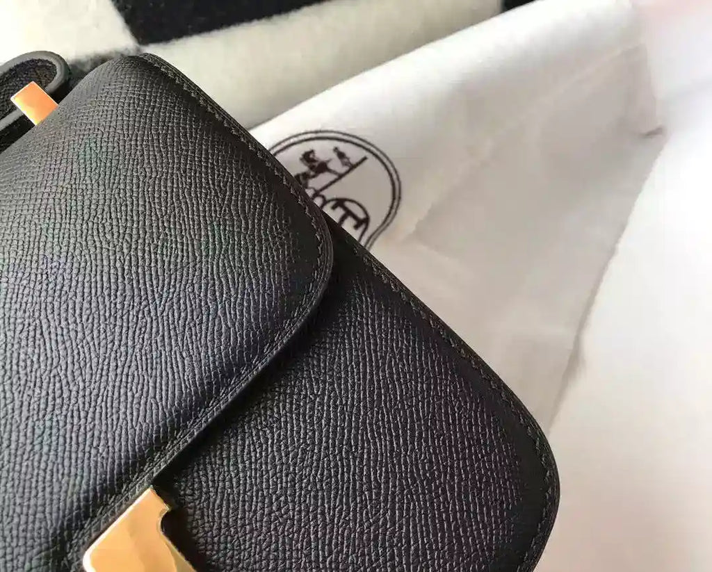 Hermes Black Constance MM 24cm Epsom Leather Bag – HW040
