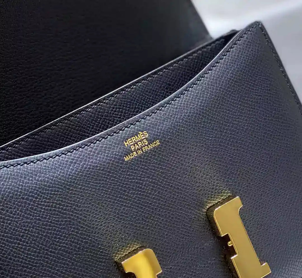 Hermes Black Constance MM 24cm Epsom Leather Bag – HW040