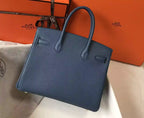 Hermes Blue Agate Clemence Birkin 30cm Bag – HW034