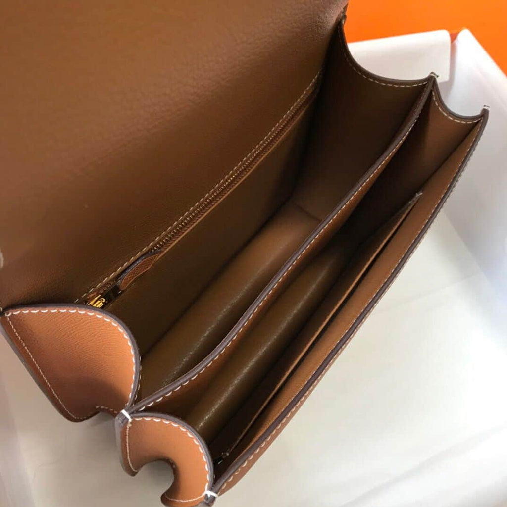 Hermes Brown Constance MM 24cm Epsom Leather Bag – HW037