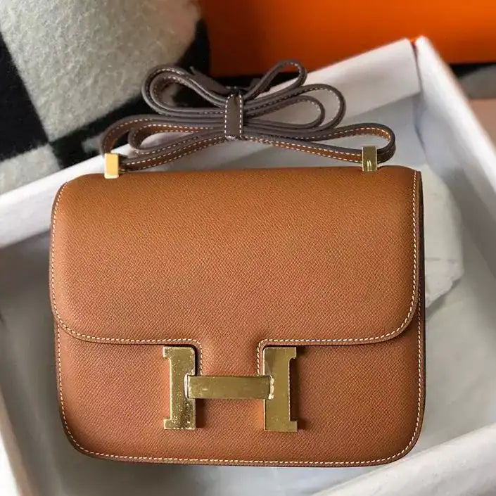 Hermes Brown Constance MM 24cm Epsom Leather Bag – HW037