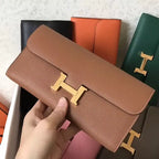 Hermes Constance Long Wallet In Gold Epsom Leather – HW182