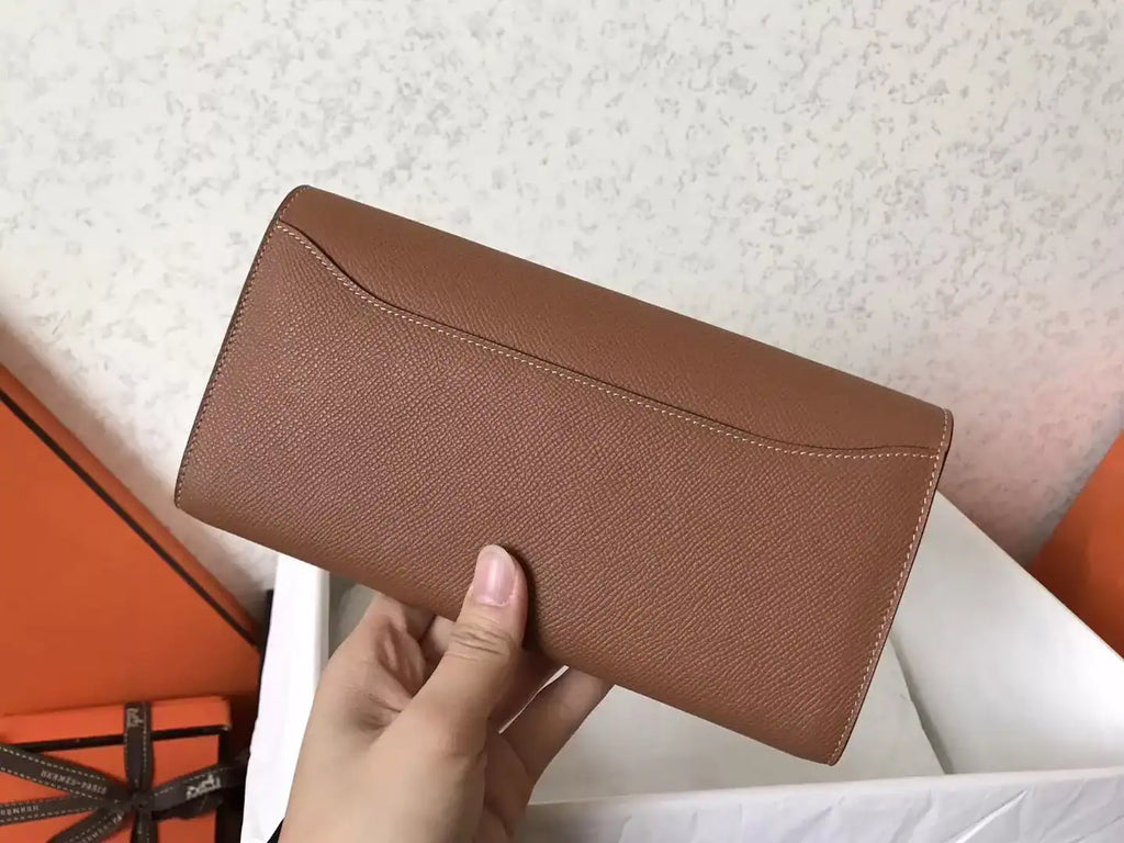 Hermes Constance Long Wallet In Gold Epsom Leather – HW182