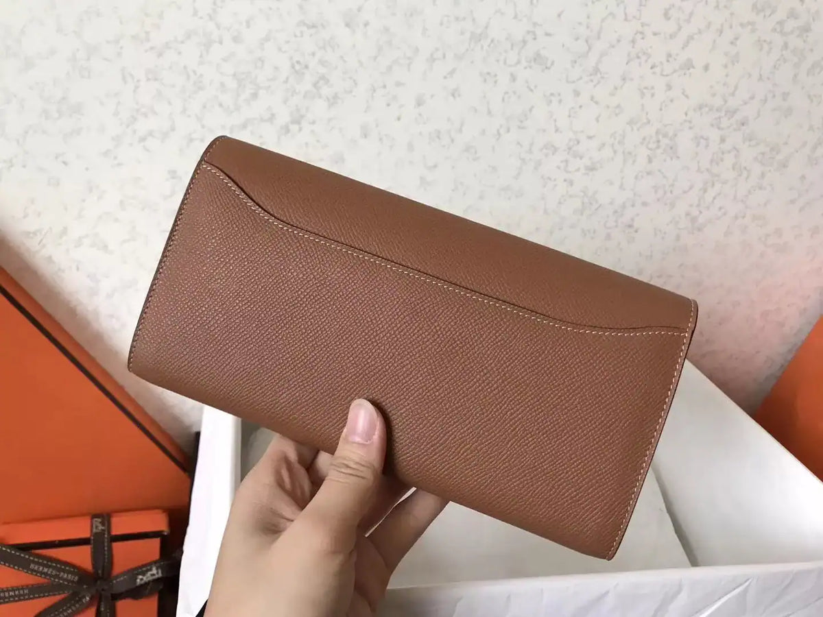 Hermes Constance Long Wallet In Gold Epsom Leather – HW182