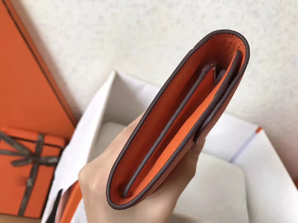 Hermes Constance Long Wallet In Orange Epsom Leather – HW186