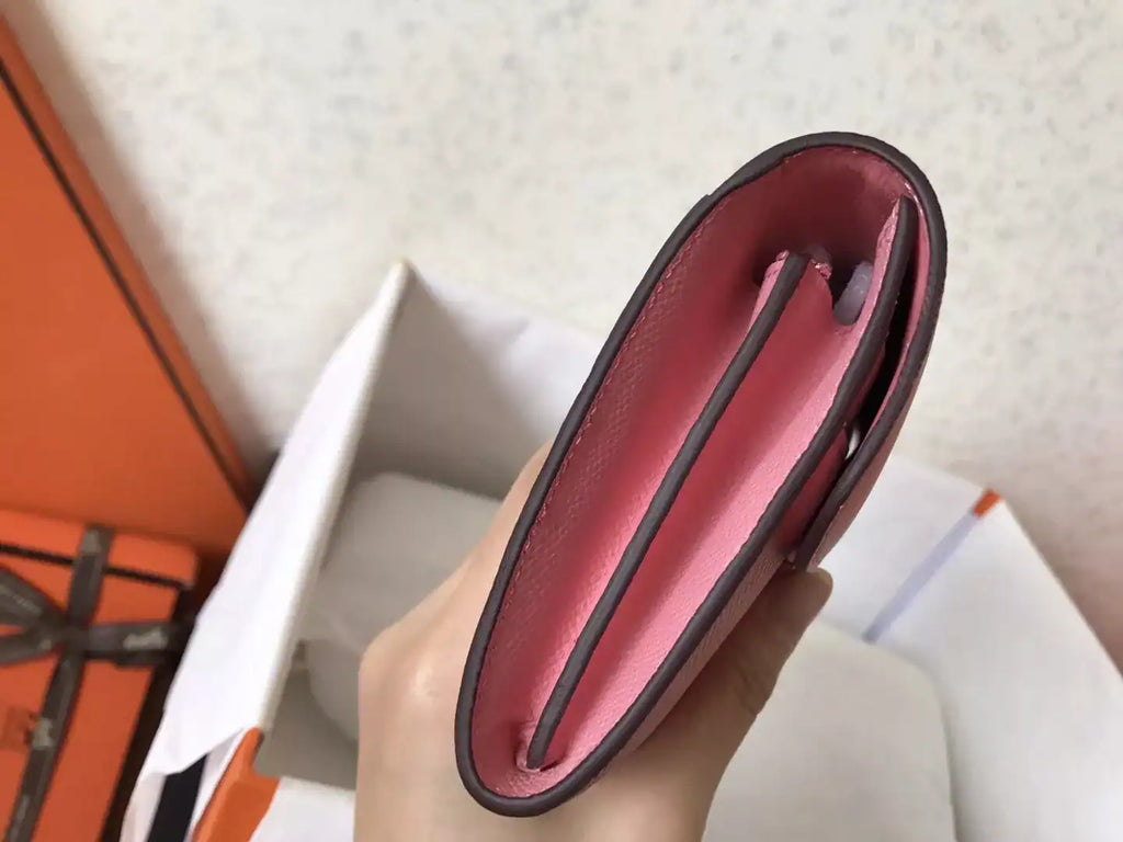 Hermes Constance Long Wallet In Pink Epsom Leather – HW187