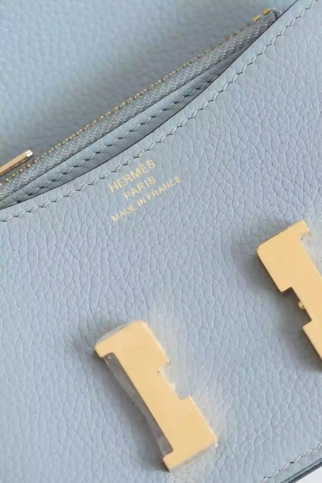 Hermes Constance Slim Wallet in Blue Lin Evercolor Calfskin – HW160