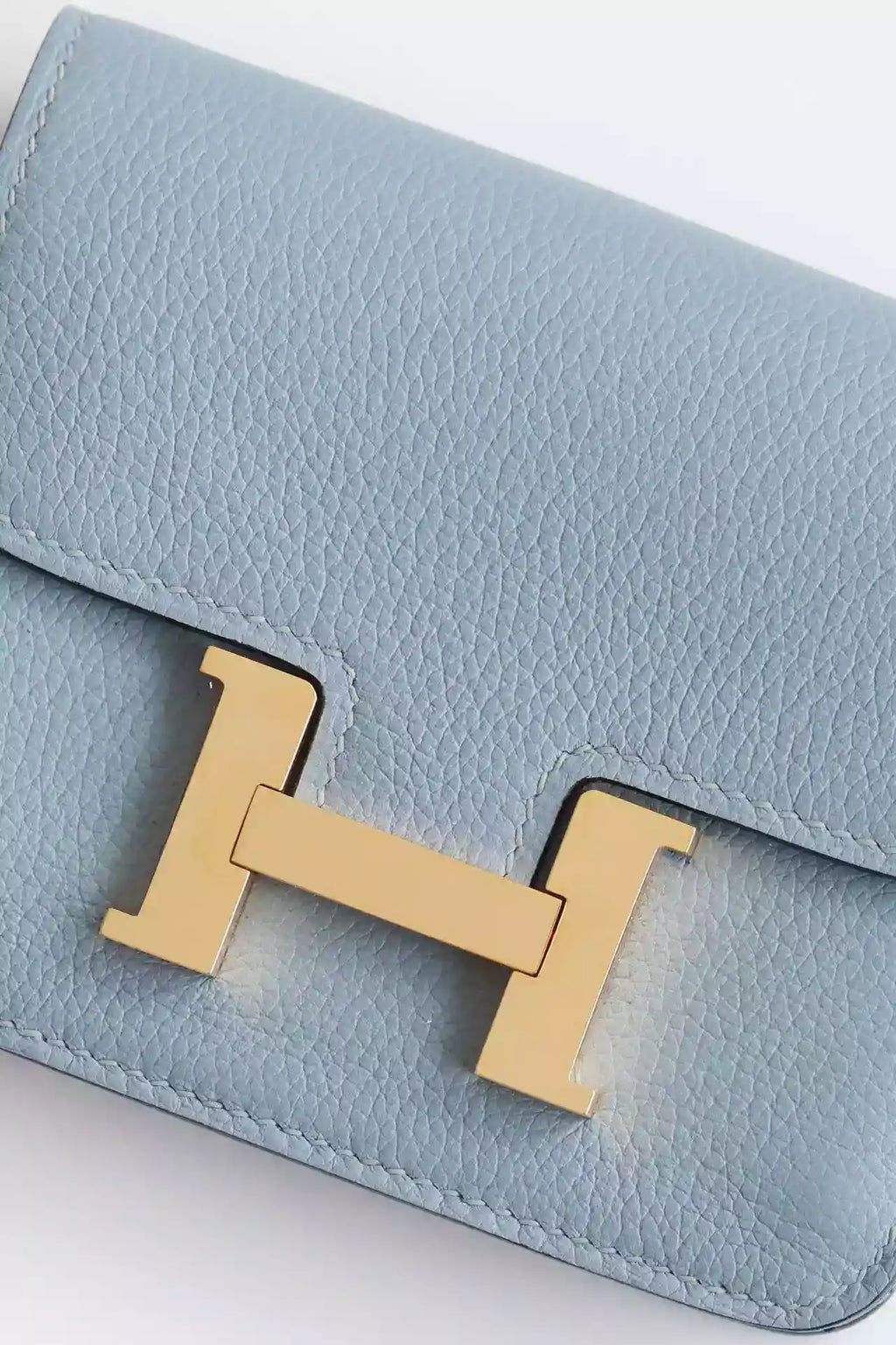 Hermes Constance Slim Wallet in Blue Lin Evercolor Calfskin – HW160