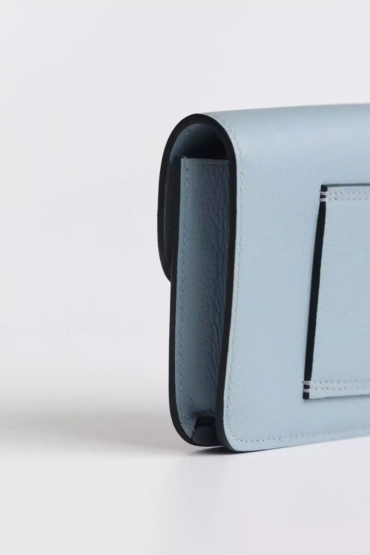 Hermes Constance Slim Wallet in Blue Lin Evercolor Calfskin – HW160